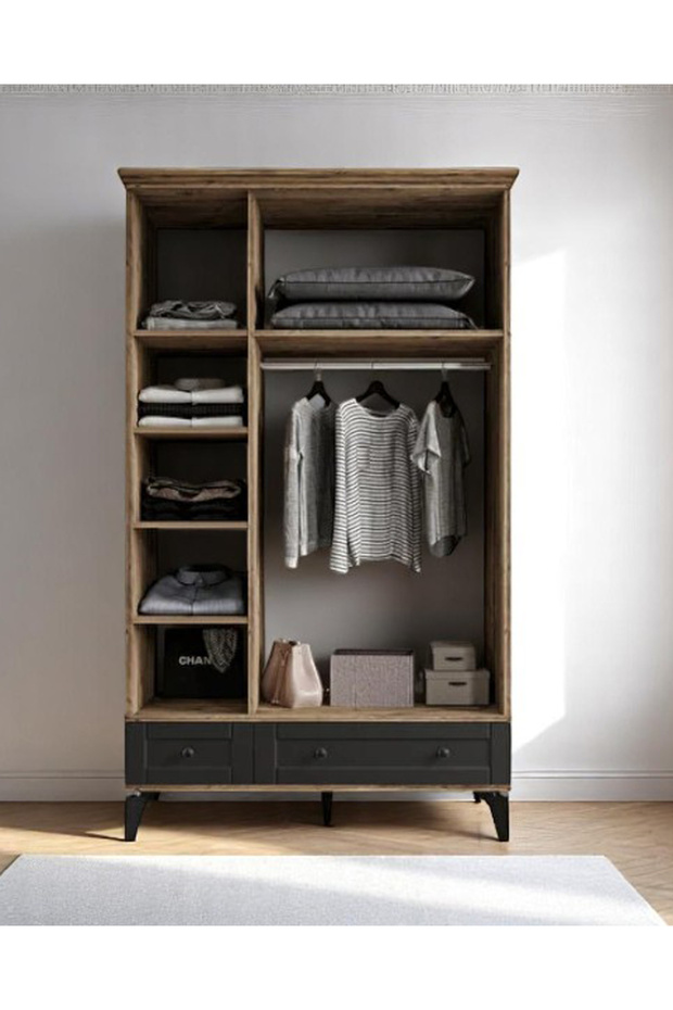 Silva 3 Kapılı Dolap / %100 MDF / Antrasit - 3