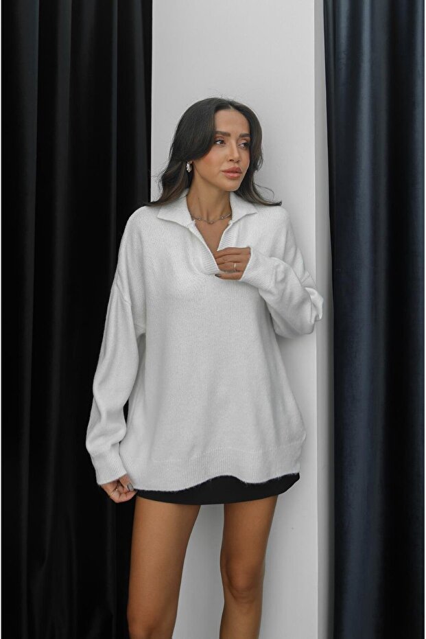 Ekru Divoff Polo Yaka Basic Kazak - 2