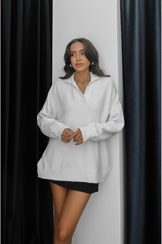 Ekru Divoff Polo Yaka Basic Kazak - 3