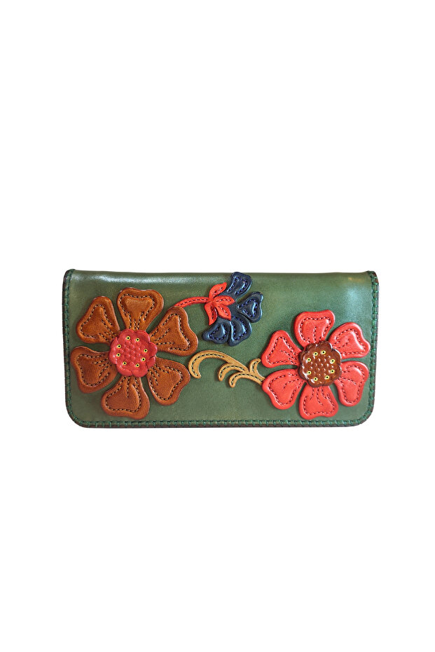 Oşum Handmade Women's Leather Wallet with Multiple Compartments, Coin Pocket and Plenty of Card Holders 40062