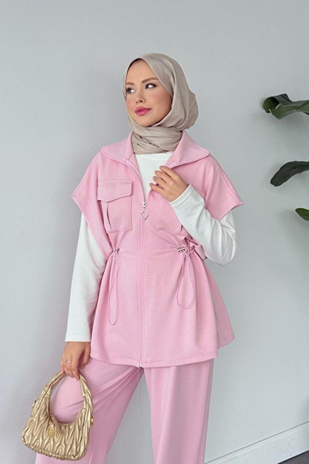 Retro Scuba Yelekli Takım Pembe - 3