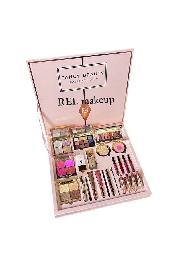 Distinctive pink balloon complete makeup box