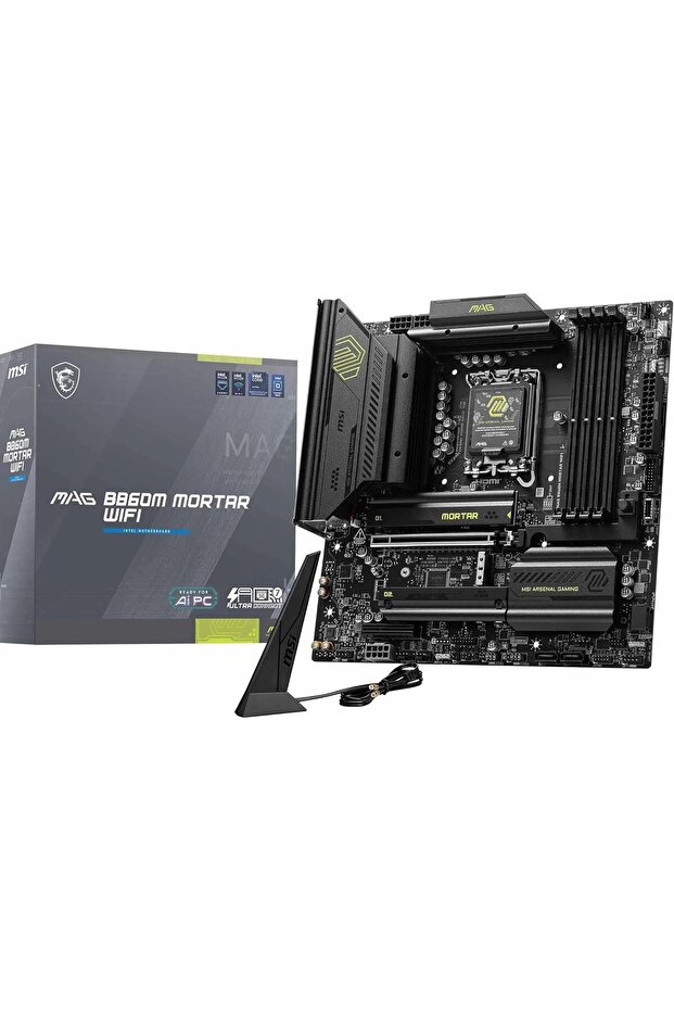 MAG B860M Mortar WiFi Motherboard, mATX - Supports Intel Core Ultra Processors (Series 2), LGA 1851