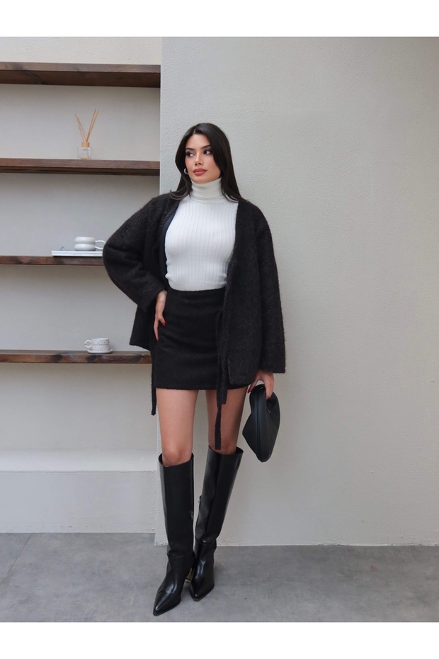 Çift Bağcıklı Kırçıllı Ceket - 2