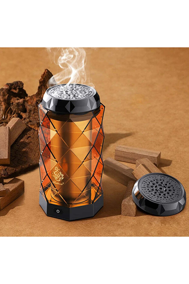 Electronic incense burner with unique crystal design and 2000mAh capacity