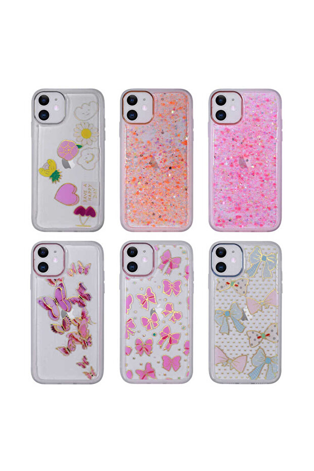 حافظة LCKC Sos صلبة ولامعة ومزخرفة ومتوافقة مع هاتف iPhone 11-NO2 - 2