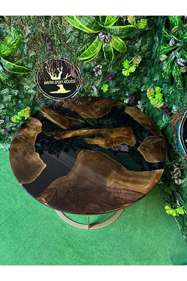 Özel Ceviz Epoksi Sehpa El Yapımı Reçine Nehir Masası - 7