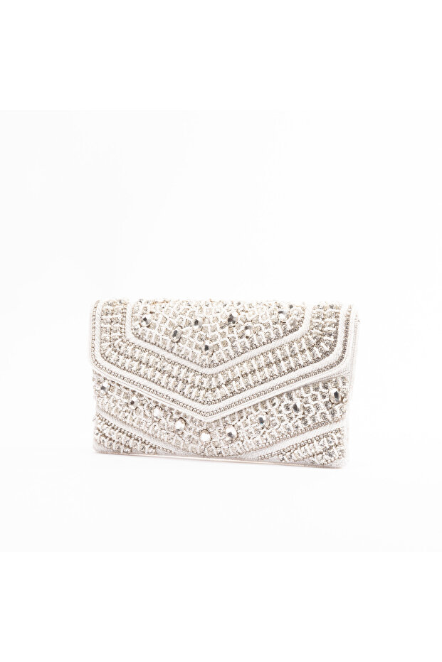 Naomi Handcrafted by Artisans Elegant Clutch With Glass Beadwork For Elegant Evenings Out