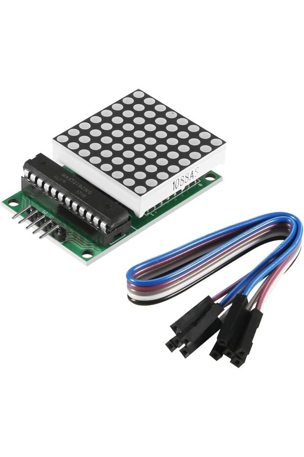 وحدة عرض مصفوفة النقاط MAX7219 وحدة LED للتحكم بشريحة واحدة مجموعة DIY لـ Arduino مع خط 5 دبابيس - 1