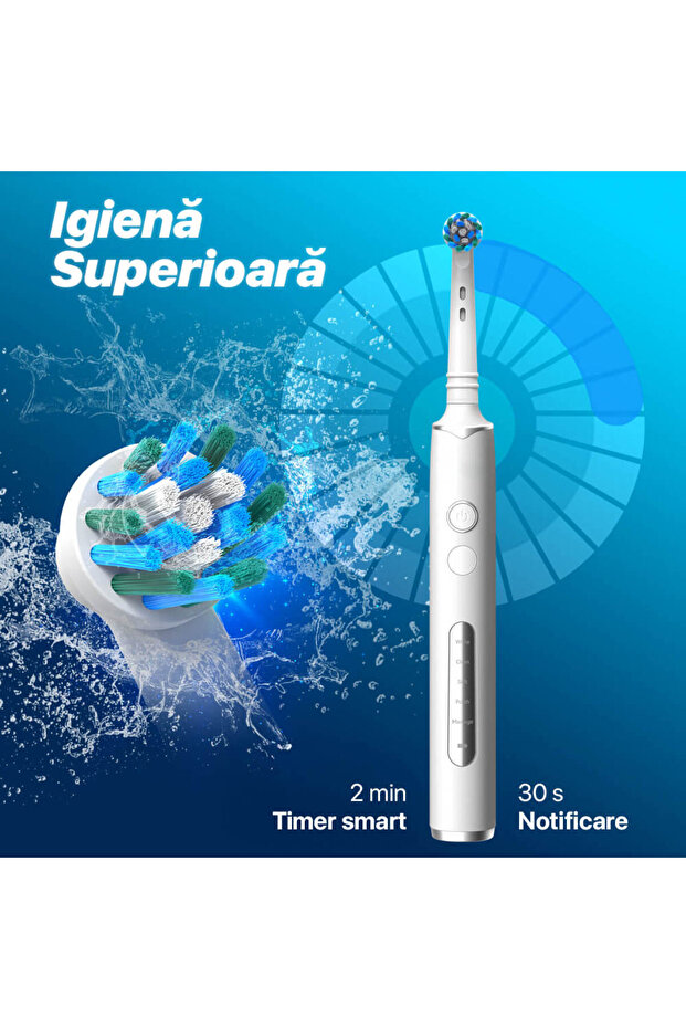 Electric Rotating Toothbrush, 8000 Pulsations/Min, 5 Cleaning Modes, 8 Heads, Smart Timer, IP - 7
