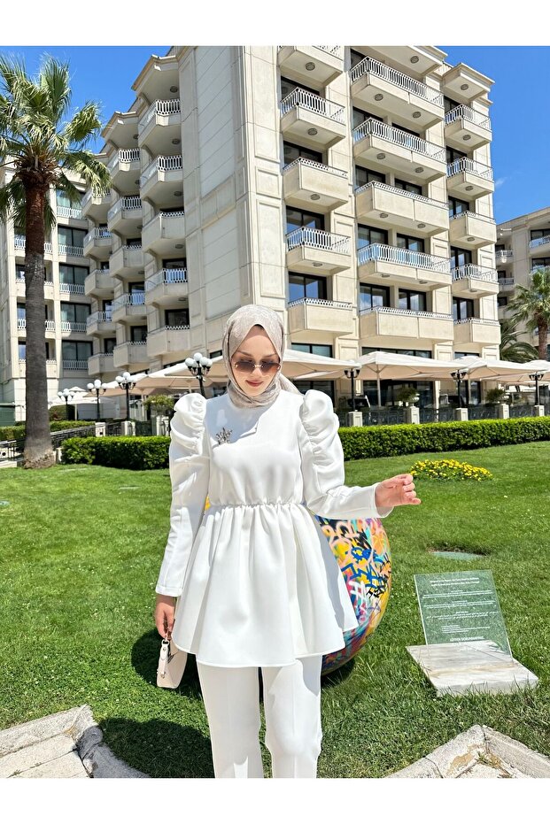 Elena Takım Beyaz - 1