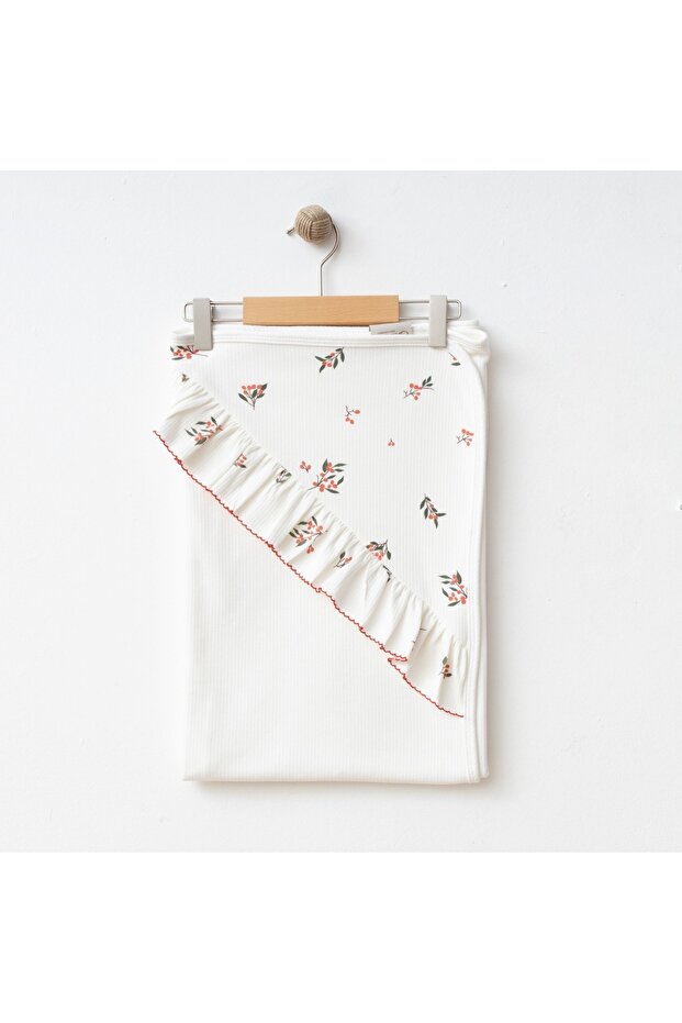 Baby Girl Koki̇na Patterned Organic Cotton 85X90 Blanket