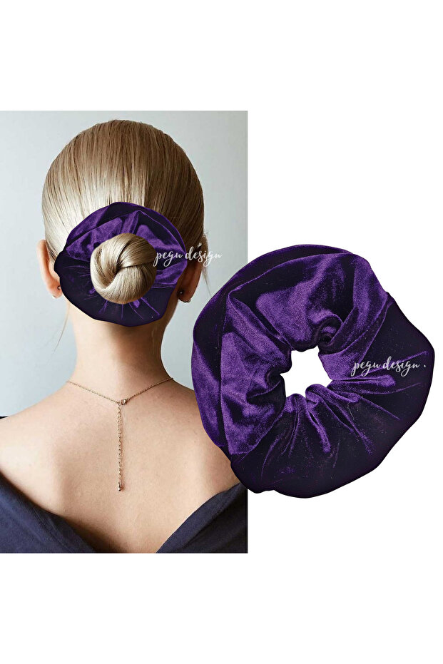 Purple velvet bagel rubber buckle 02