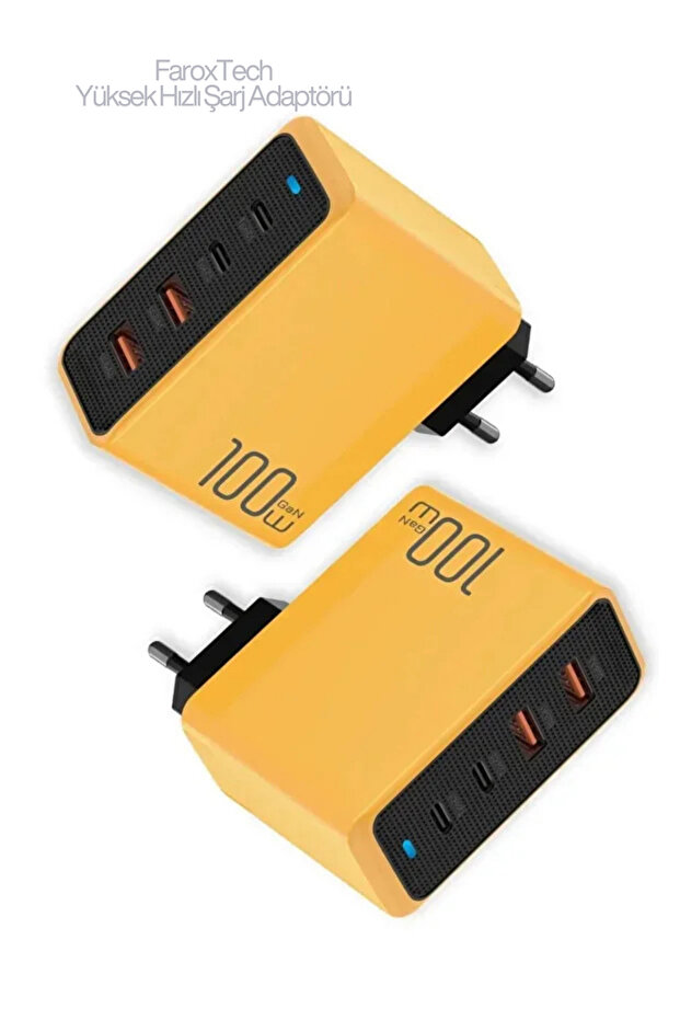100W Süper Hızlı Şarj Adaptörü 2x Type-C 2x UsbA Toplam 4 Port | 15 Dakikada FULL Şarj ! - 4