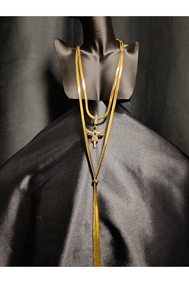 14K ÇELİK ÇİFTLİ Y KOLYE - 1