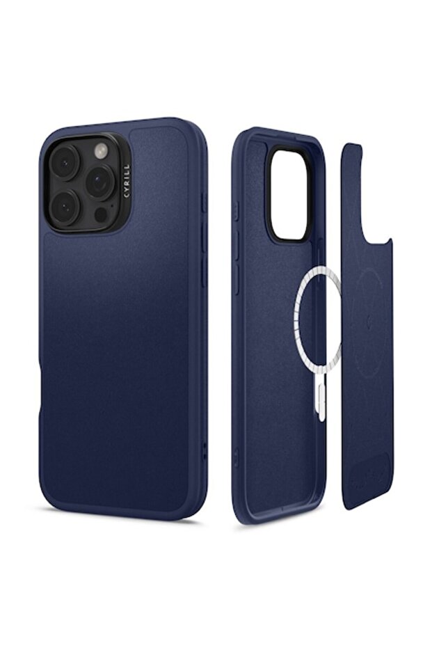 Husa pentru iPhone 16 Pro, H56, Microfibra, Navy - 1