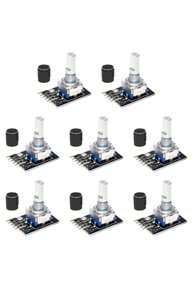 8PCS 1-8PCS KY-040 360 Degrees Rotary Encoder Module with Knob Cap 5V Brick Sensor Switch Developmen - 1