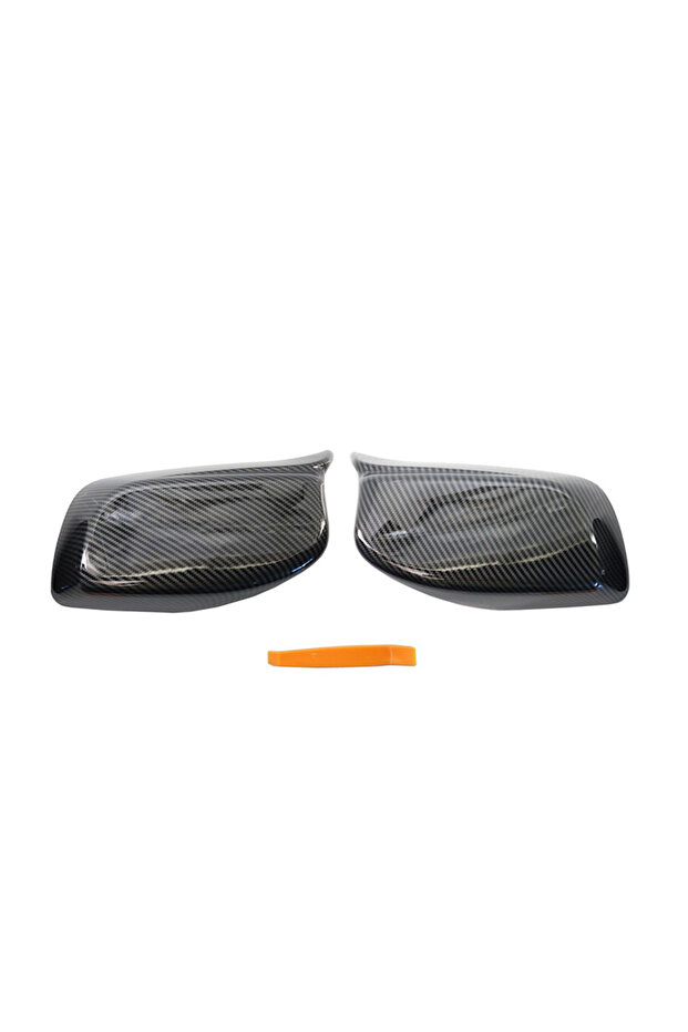 غطاء مرآة الرؤية الخلفية من ألياف الكربون / أسود لسيارات BMW الفئة الخامسة E60 E61 E63 E64 2004