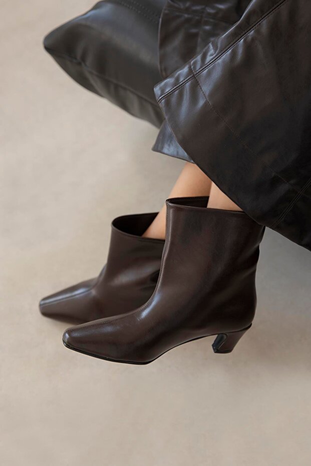 Viva Kadın Kırışık Deri Bot Kahve - 3