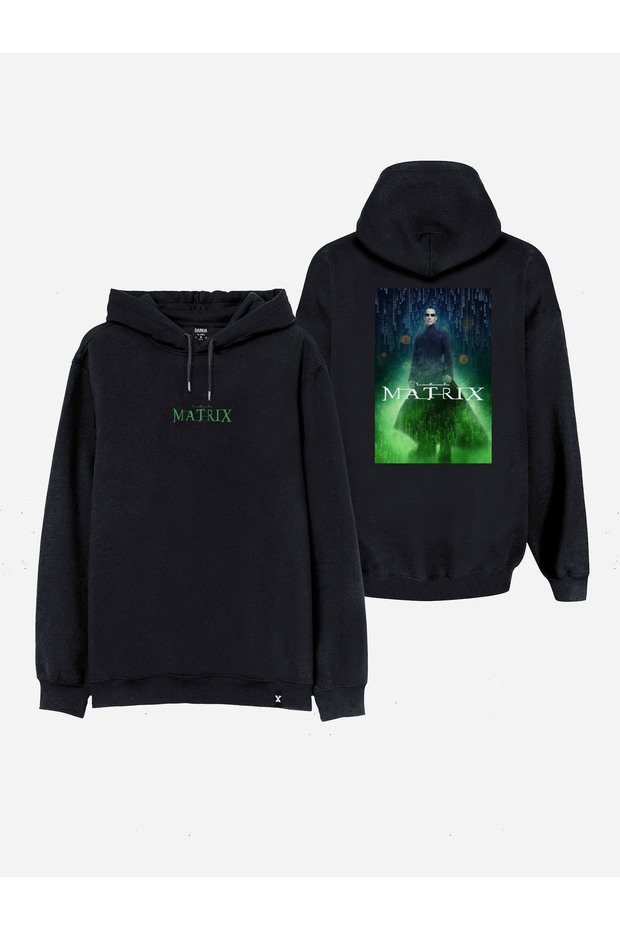 The Matrix Printed Black Hooded Hoodie Sweatshirt Hoodie