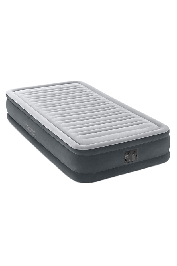 INTEX 67766 Single Inflatable Plush Tent Mat Luxury Gray White