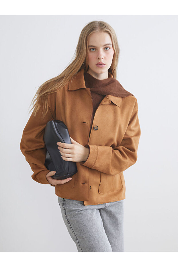 Esvab • Modern & Distinctive Women's Suede Look Shirt Jacket