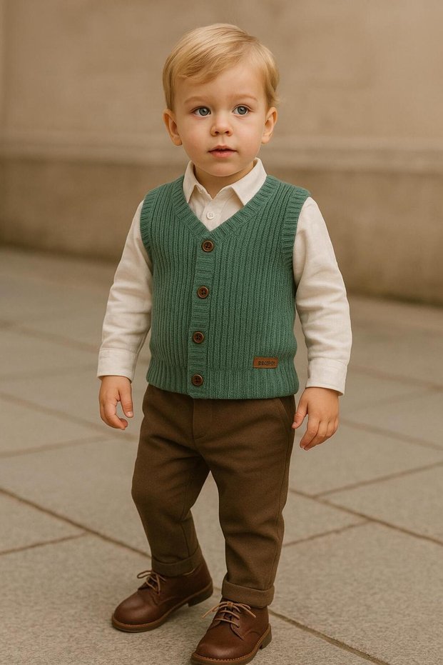 Boy's Thessaloniki Knitted Vest – Flexible and Stylish – Ages 0-5