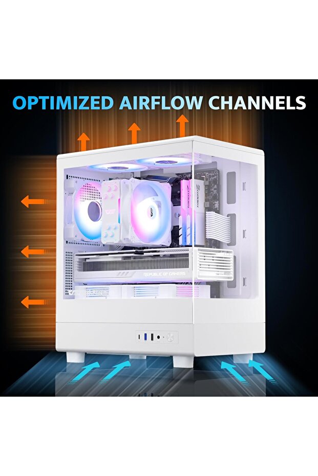 علبة كمبيوتر darkFlash Micro ATX، مزودة بثلاث مراوح PWM ARGB مثبتة مسبقًا، وزجاج مزدوج مقسّى بالكامل - 7