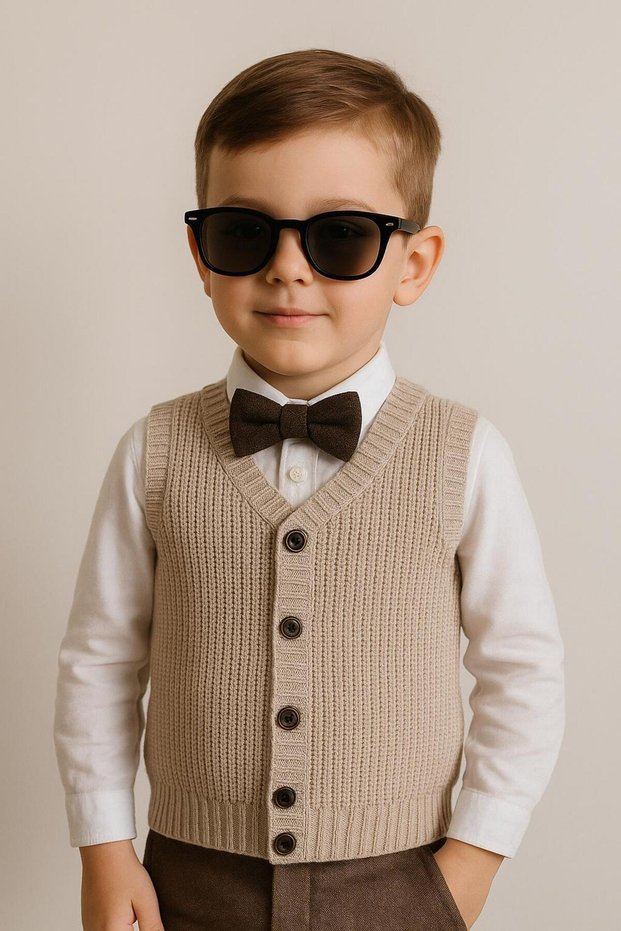 Boy's Thessaloniki Knitted Vest – Flexible and Stylish – Ages 0-5