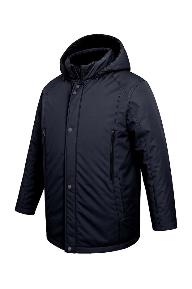 Large Size Hooded Softshell Coat (Loose Comfortable Fit)