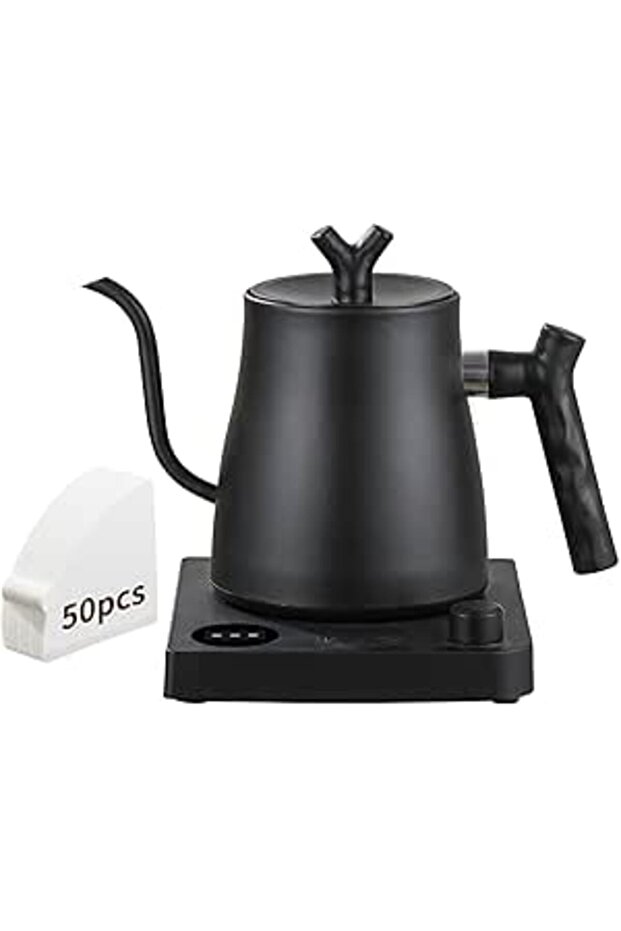 Smart Electric Gooseneck Kettle 1000ML, Stainless Steel inner, 40-100℃ LED Temperature Control, 10