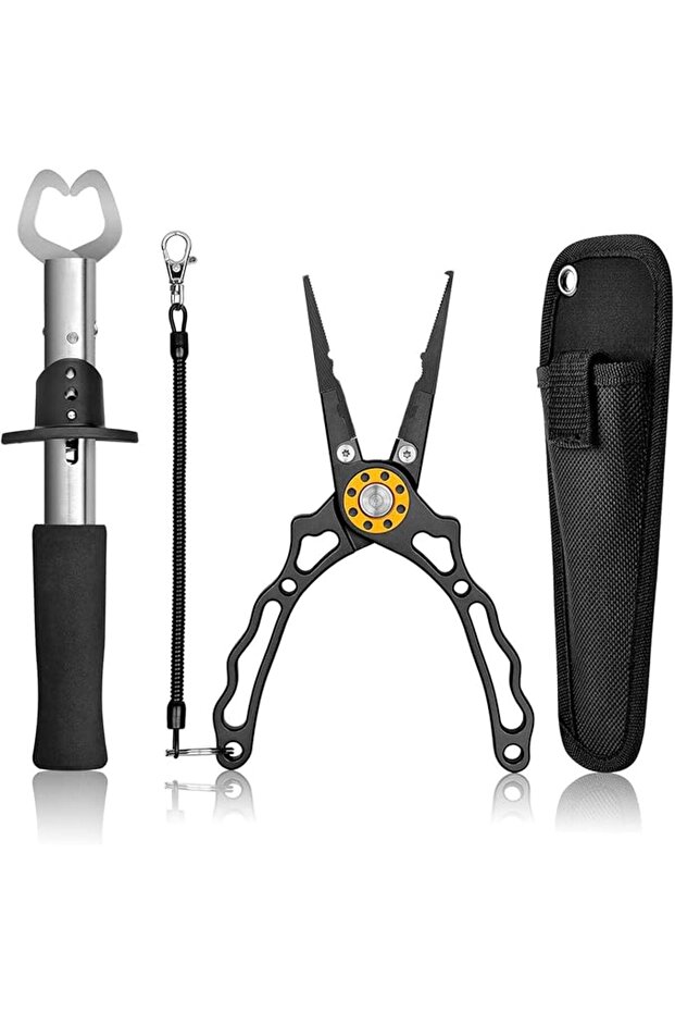 amper Fish Lip Gripper Pliers - Upgraded Muti-Function Hook Remover and Split Ring Pliers for Fly Fi