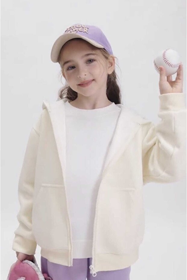 Girl's Hooded Thick Cardigan