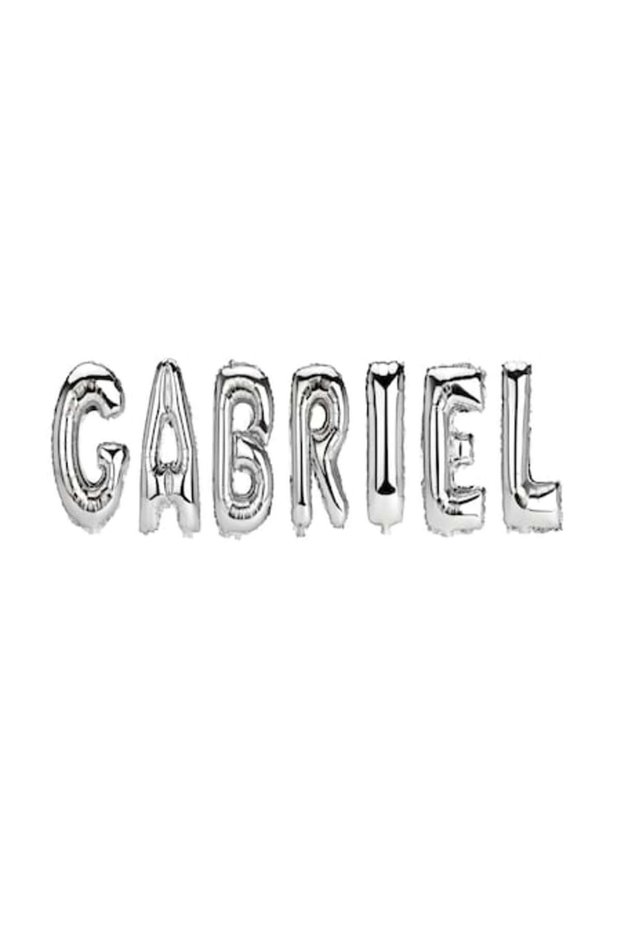 Balloon Set 'Gabriel', Silver, 40 cm