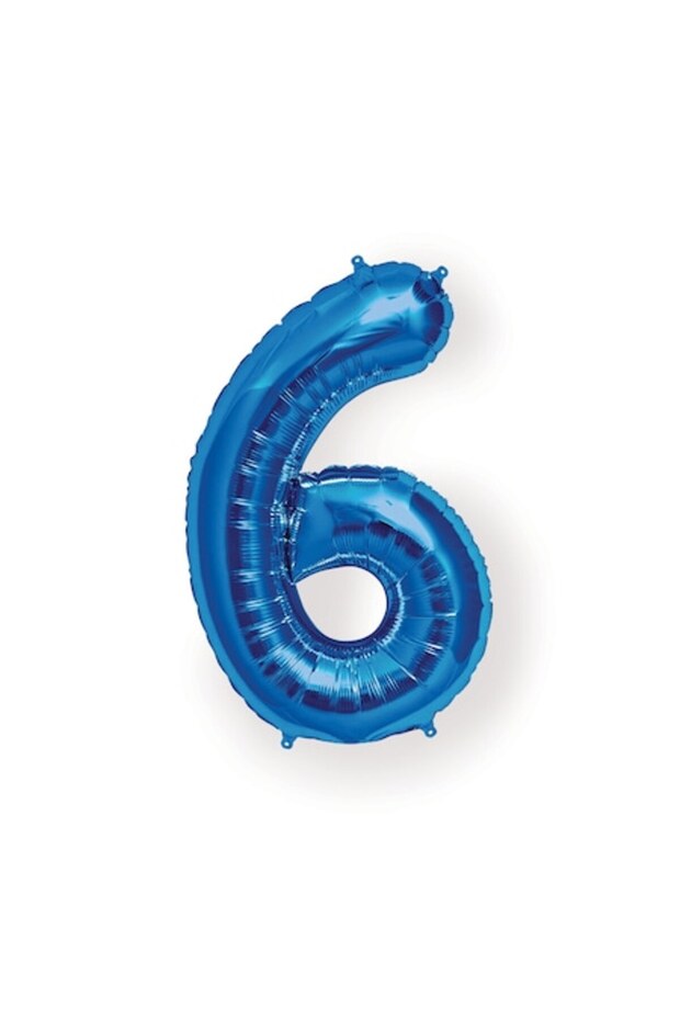 Foil balloon number 6 blue, 101 cm