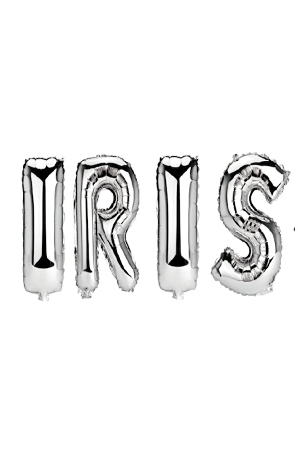 Set Balloons Letters Name Iris, Silver, 40cm