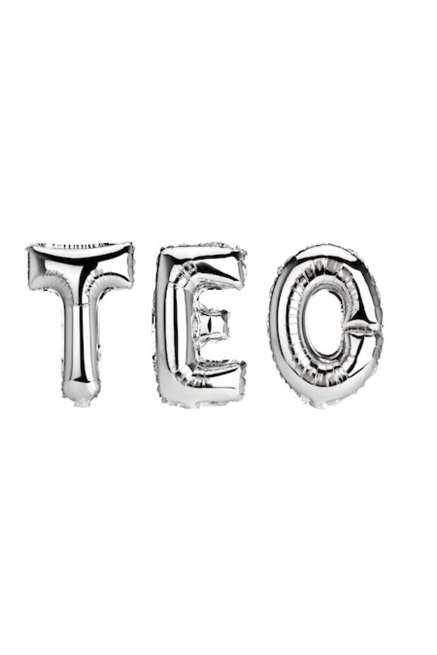 Balloon Set 'Teo', Silver, 40 cm