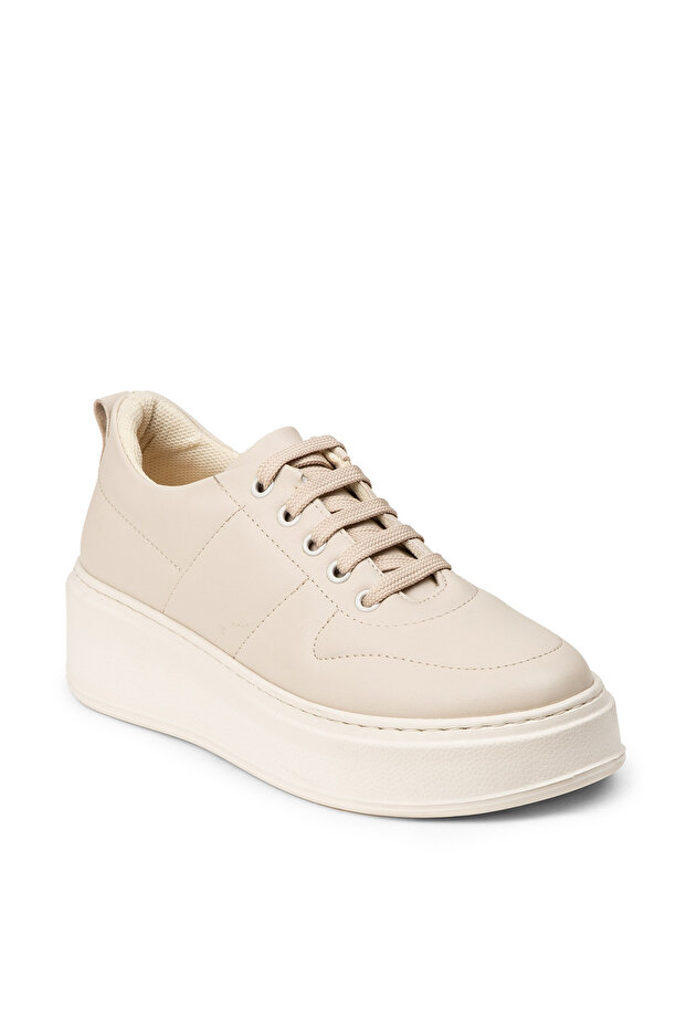 Kadın Bej Sneaker Ayakkabı - 6