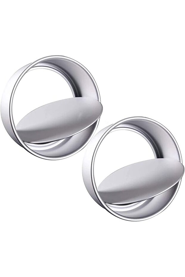 Baking Round Cake Mould 2pcs Non Stick Aluminum Pan with Removable Base 4 Inch