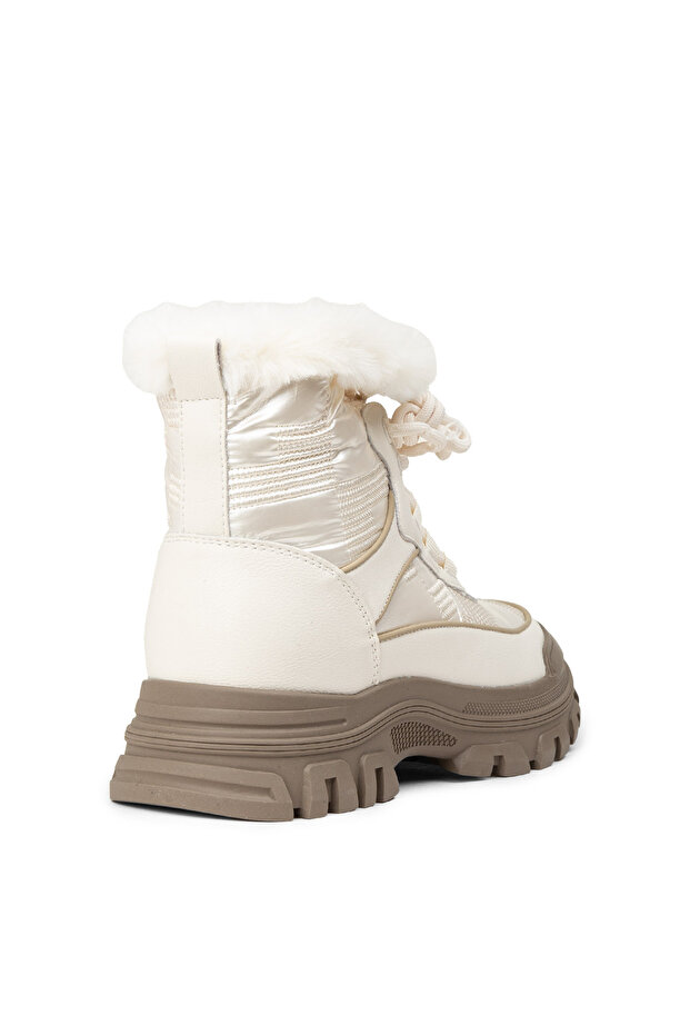 Kadın Beyaz Kürk Bot - 2