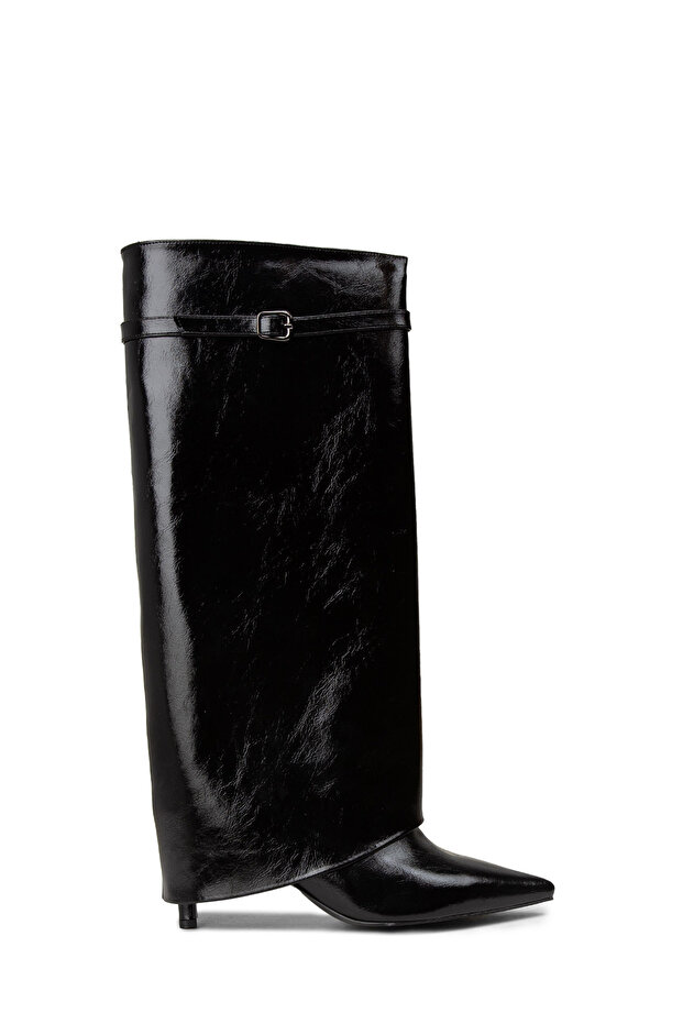 Kadın Rugan Siyah Çizme - 1