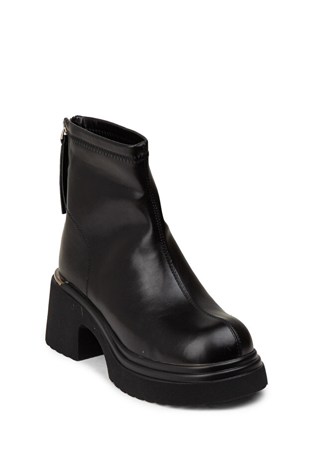 Kadın Siyah Fermuarlı Bot - 5