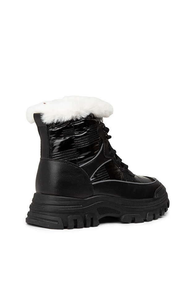 Kadın Siyah Kürklü Bot - 2