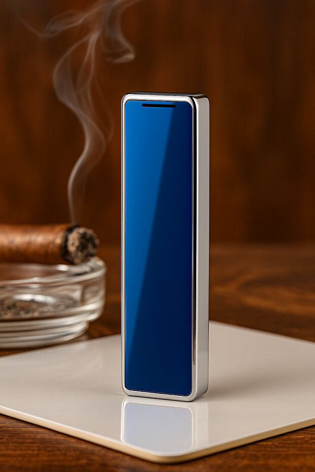 Elektronik Kaydırmalı Mavi-Gümüş Çakmak - 1