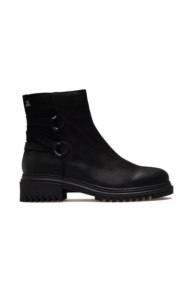 Women's Genuine Leather Casual Daily Boots 25K 1950860K Z Black Nubuck