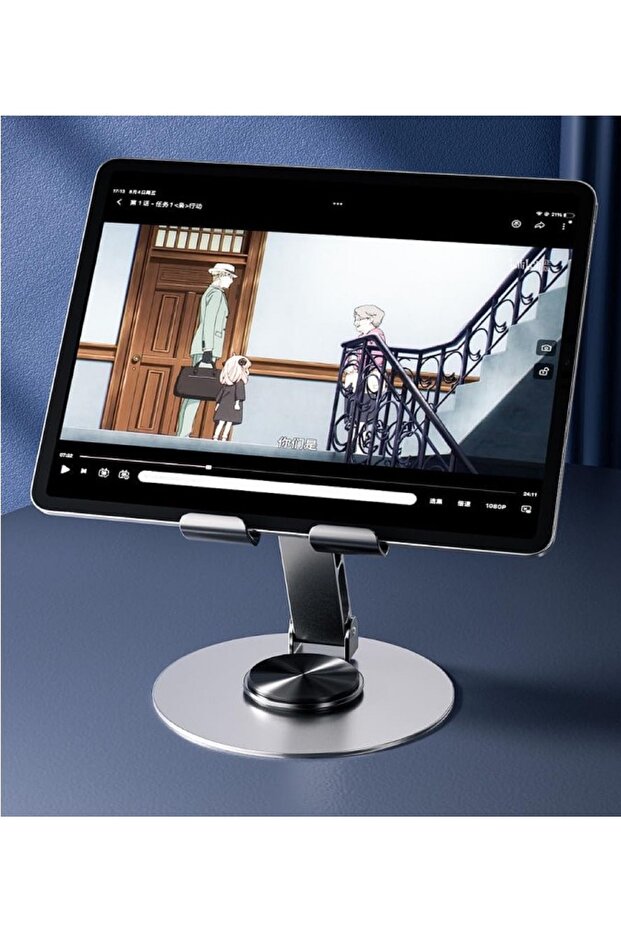 iPad Desk Stand, Aluminum Stand, Foldable Ergonomic iPad Stand, Multi-Angle Adjustable Tab