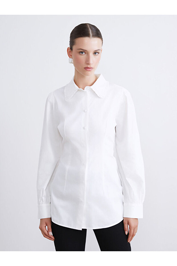 Poplin Kadın Gömlek Tunik - 5