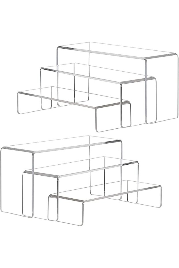 AMIAZI® 6 pcs Clear Acrylic Showcase Display Risers Dessert and Cupcake Stand Risers for party even
