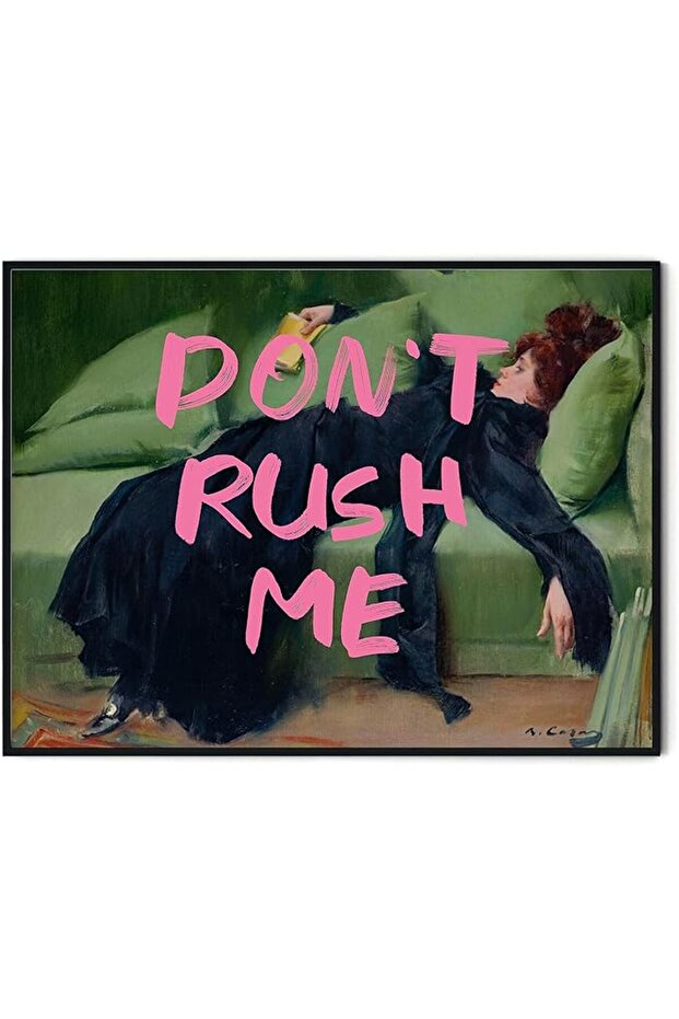 TwoDays Maximalist Wall Decor, Eclectic Aesthetic Large Wall Art Print, Don't Rush Me Altered Art Po