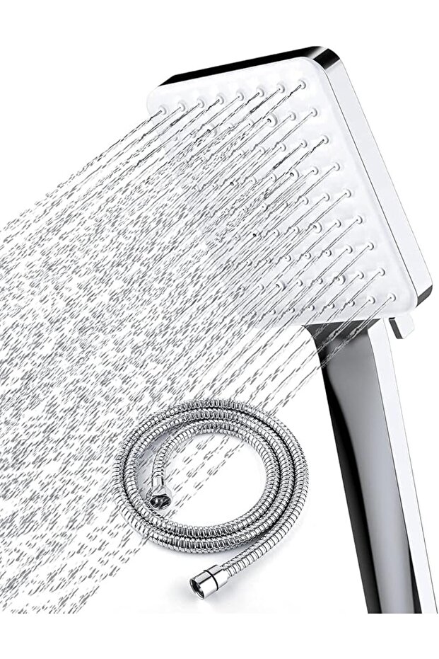 Shower Head with Hose Set with 6 Settings Spray Mode, Chrome - 1.5m